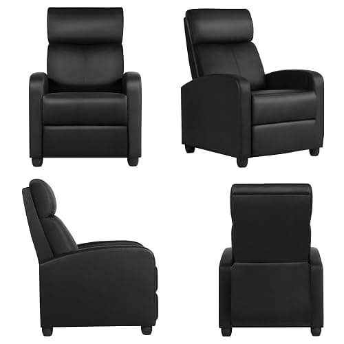 Yaheetech Recliner Chair PU Leather Recliner Sofa Home Theater Seating with Lumbar Support Overstuffed High-Density Sponge Push Back Recliners Armchair for Living Room thumbnail 9