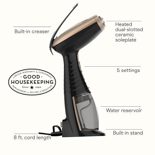 Conair Handheld Garment Steamer for Clothes, Turbo ExtremeSteam 1875W Fabric Steamer, Portable Handheld Design, Strong Penetrating Steam, Amazon Exclusive, Black thumbnail 2