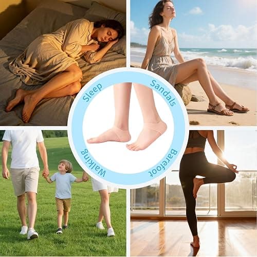 HydtoKun Gel Heel Cups & Silicone Heel Protectors for Shoes (2-Pairs), Cushioned Sole Cups for Plantar Fasciitis, Cracked Footbed Relief & Blister Prevention, for Women & Men thumbnail 7