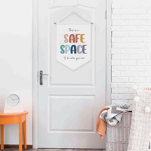 Safe Space Wall Hanging,Therapy Office Wall Decor,Bulletin Board Decorations,Classroom Decor,Door Decorations Hanging,Office Wall Art,School Counselor Office Wall Decor - Safe Space thumbnail 6