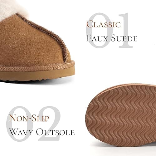 OOW Fuzzy Slippers for Women Cozy Faux Fur House Shoes Winter Warm Memory Foam Slippers for Indoor and Outdoor thumbnail 4