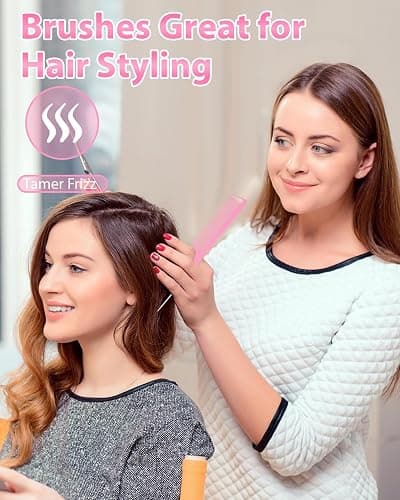 Slick Back Hair Brush, Edge Brush, Hair Accessories Comb Set 3Pcs, Rat Tail Comb for Parting Hair, Teasing Comb for Add Volume Fullness, Edge Brush for Edge Control Black Hair thumbnail 2