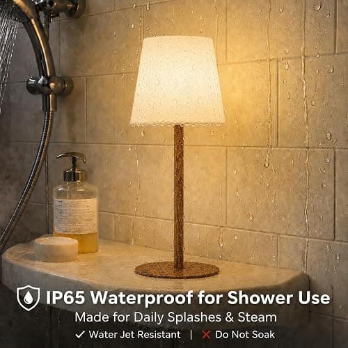 EZVALO Spa-Like Shower Lamp – IP65 Waterproof Bathroom Lamp, Rechargeable Cordless Mood Light, 3 Color Temps for Relaxing Bathroom & Bathtub Experience (1 Pack) thumbnail 5