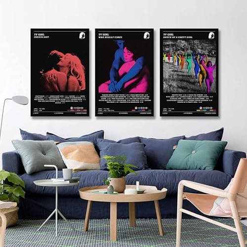 ZGHQHCDRH TV Girl Poster- French Exit, Who Really Cares, Death Of A Party Girl, Set of 3 Album Posters Music Canvas Wall Art For Room Aesthetic 08x12inch(20x30cm) thumbnail 5