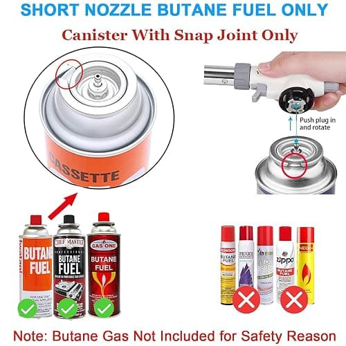 FunOwlet Butane Torch, Reverse Use Culinary Kitchen Blow Lighter with Adjustable Flame, Butane Fuel Not Included, Ideal for Chef Cooking, Creme, Brulee, BBQ, Baking, Jewelry thumbnail 2