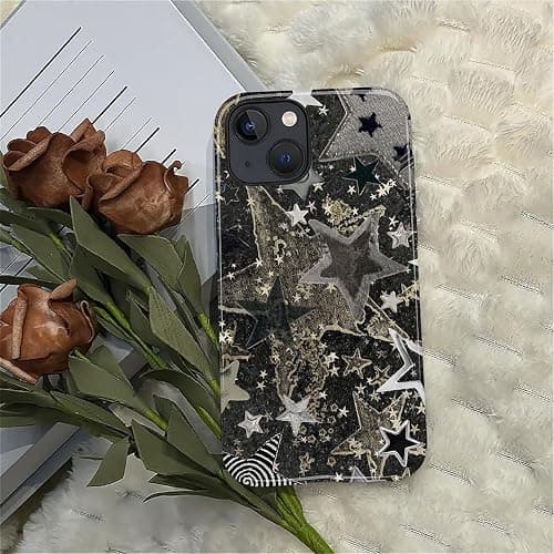 DAIZAG Case for iPhone 14 iPhone 13, Stars Vintage Retor Collage Night Full-Body Design Hybrid Dual Protection Soft TPU + Hard PC Shockproof Scratch-Resistant Protective Cover Phone Case for Men Women thumbnail 5