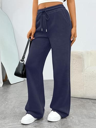Trendy Queen Womens Sweatpants Baggy Wide Leg Barrel Pants Lounge Comfy Palazzo Joggers with Pockets thumbnail 3