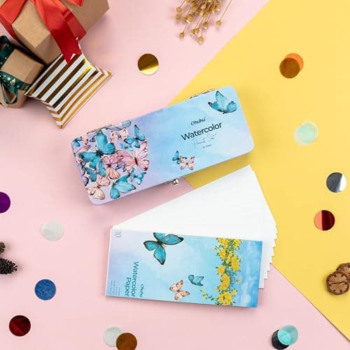Ohuhu Watercolor Travel Paint Set, Portable Watercolor Kit for Outdoors 50-color with Watercolor Papers, Brush Pen, Acrylic Pen, Pencil and Accessories for Painting, Non-toxic Watercolors Paint for Artists Adults Beginners Kids Gift Idea thumbnail 2
