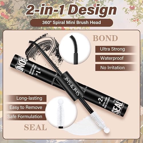 JMS&JMS Fairy Lash Clusters Kit Natural Cluster Lashes Invisible Band Manga Lashes with Lash Bond and Seal Eyelash Applictor Lash Remover Lash Extension Kit for Beginner (Fairy-8-18mix) thumbnail 5