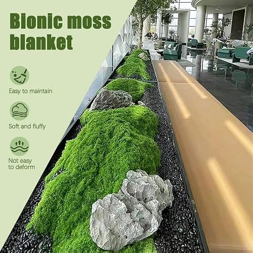 FSZNKJ Artificial Green Moss Mat, Carpet Grass Wall with Base Fabric 39.37 * 39.37 inch Fake Moss for Crafts, Faux Moss for Plants Indoor Green Faux Grass for DIY Table Centerpieces Floral Wedding thumbnail 4