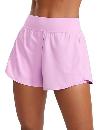 CRZ YOGA Double Layer Running Shorts for Women 3" High Waisted 2 in 1 for Athletic Tennis Workout with Zip Pockets - Image 1