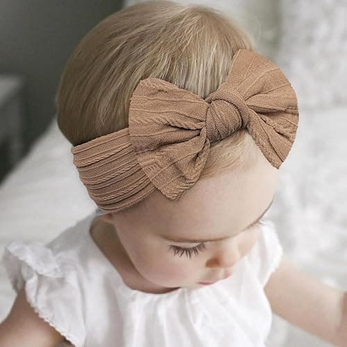 CÉLLOT Super Stretchy Soft Knot Headbands with Hair Bows Head Wrap Hair Accessories For Newborn Baby Girls Infant Toddlers Kids thumbnail 5
