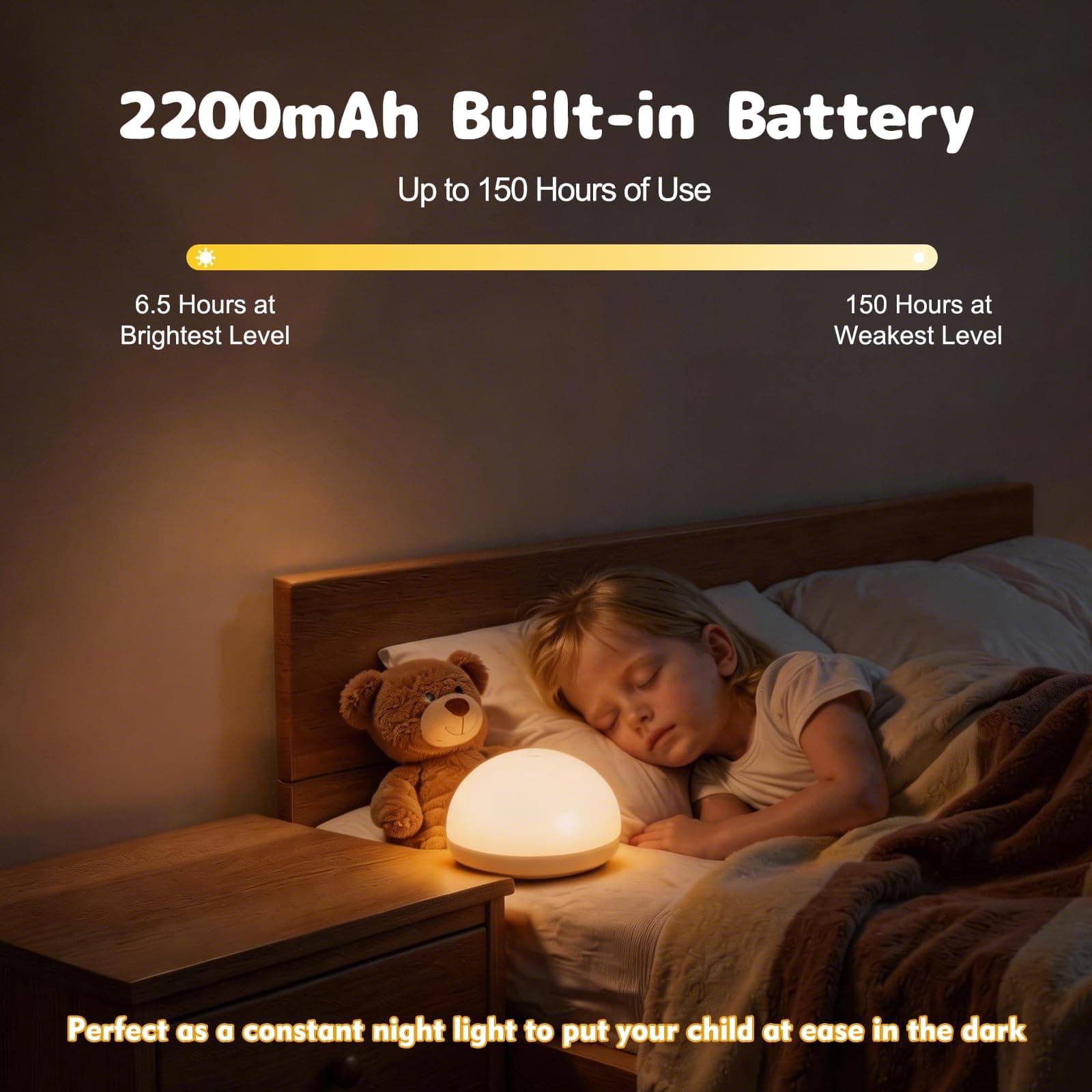 Night Light with Remote Control Wireless Touch Lamp LED Night Lights for Kids Magnetic Base 2 Colors 5 Brightness Dimmable Nursery Bedside Lamp Work for 150H (Breastfeeding Light PRO) thumbnail 7