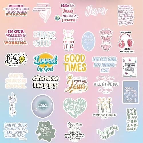 Sapuion 200PCS Bible Stickers, Inspirational Christian Stickers, Bible Verse Stickers, Aesthetic Jesus Faith Stickers for Water Bottles, Religious Christian Gifts for Kids Men and Women thumbnail 3