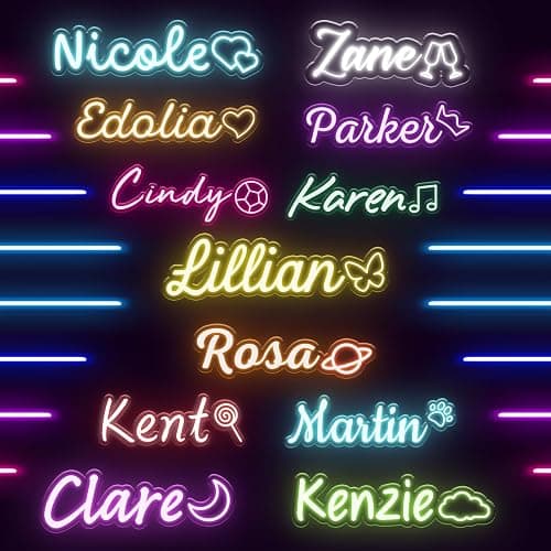 Sparklove Custom Neon Signs for Wall Decor,Girls Gifts for Room Decor,Christmas Gift for Girls and Boy Kids.Customized LED Neon Lights for Bedroom Wedding Birthday Party Bar Business Shop Decoration. thumbnail 4