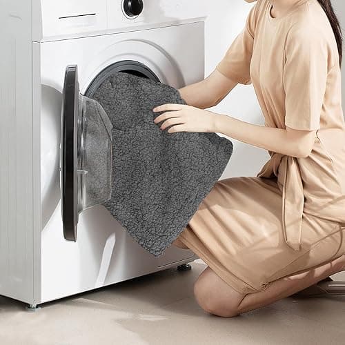 Onarway Waterproof Dog Blanket for Sofa: Washable Pet Bed Blanket Sofa Cover Protector for Dogs Cats - Anti-Slip Sherpa Fleece Throw Puppy Blanket for Bed Furniture Car Chair Floor - 120x152cm Grey thumbnail 5