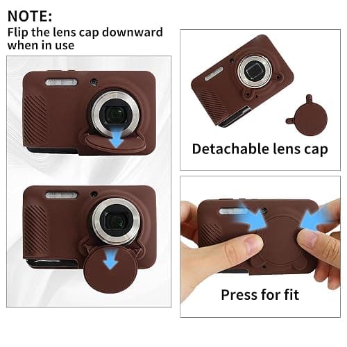 Rieibi Silicone Case for Kodak PIXPRO FZ55 Case, Accessories for Kodak PIXPRO FZ55 Camera Case with 2 Pcs Screen Protectors, Detachable Lens Cover for PIXPRO FZ55 Camera,Coffee thumbnail 4