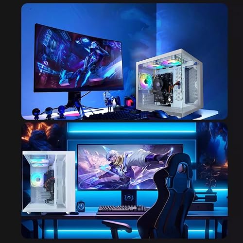 suevery Desktop PC Ryzen7 5700G 8Cores 3.8G(Up to 4.6G Integrated AMD Radeon Graphics),Nvme SSD 1TB,16G DDR4 RAM,WiFi 6,Pre Built Gaming Towers Computer White thumbnail 4