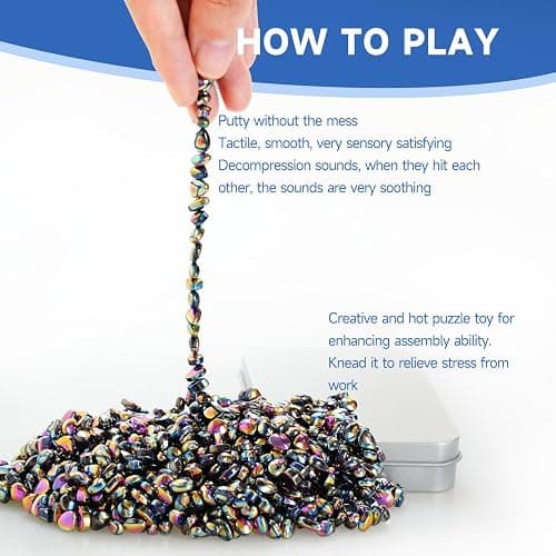 550 Pcs Magnetic Putty Fidget Toys for Adults & Teens, Ferrite Stress Relief Sensory Putty with Weak Magnetic Beads, Desk Gadgets for Office Anxiety, ADHD, Autism, Christmas Stocking Stuffer Gift thumbnail 7
