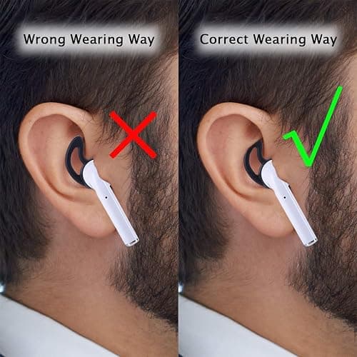 OneCut 5 Pairs Silicone Ear Tips Compatible for AirPods 1&2 - Soft Anti-Slip Sport Earbud Tips, Anti-Drop Ear Hook Gel Headphones Earphones Protective Accessories (Clear) thumbnail 7