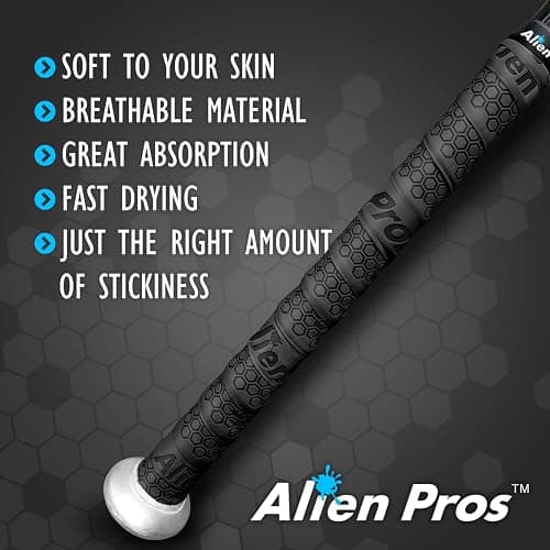 ALIEN PROS Bat Grip Tape for Baseball (2 Grips/4 Grips) – 1.1 mm Precut and Pro Feel Bat Tape – Replacement for Old Baseball bat Grip – Wrap Your Bat for an Epic Home Run (2 Grips/4 Grips) thumbnail 4