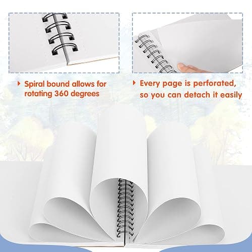 FIXSMITH 5.5"X8.5" Sketch Book | 160 Sheets (68 lb/100gsm) | 2 Pack Sketchbooks | Top Spiral Bound Artist Sketch Pad | Acid Free Drawing Pad | Ideal for Kids,Beginners,Artists &Painters | Bright White thumbnail 5