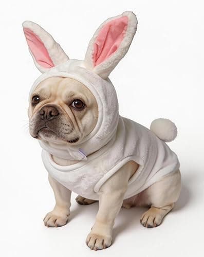 IOICYBF Pet Costume for Small Dogs Cats Halloween Hoodies Puppy Coat | Winter Pet Outfits Funny Pajamas Clothes for Christmas Party,White Bunny L thumbnail 2