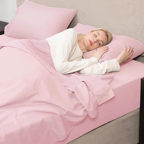 Mejoroom Twin XL Sheet Set - Hotel Luxury Microfiber Sheet & Pillowcase Sets Fits College Dorm Room Mattress - Soft, Breathable, Wrinkle & Fade Resistant - 3 Piece (Blush Pink) thumbnail 5