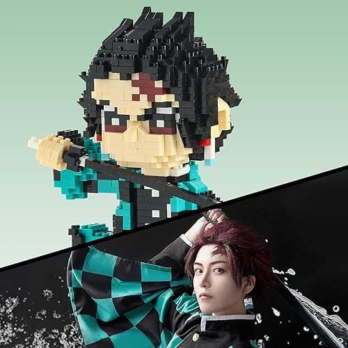 MACTANO Anime Demon Figure Micro Mini Building Set Slayer Tanjiro Kamado Building Block Toy for Adult-1187pcs - Tanjiro thumbnail 4