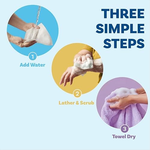 Scrubzz Disposable No Rinse Bathing Wipes - All-in-1 Single Use Shower Wipes, Simply Dampen, Lather, and Dry Without Shampoo or Rinsing (Unscented, 3-Pack) thumbnail 3