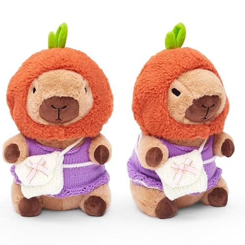 WESOPAN Capybara Plush Toy, Cute Stuffed Animals Kawaii Capibara Plush Pillow Christmas Birthday Easter Valentine's Day Gift for Kids Boys Girls (10 PCS) thumbnail 5