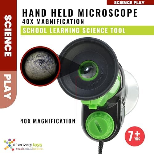 Discovery Toys Handheld Microscope for Kids | 40x Magnification LED – STEM Science Kit | Pocket Microscope Toy | Educational Toy Explorer Gift | Portable Mini Scope for Ages 8+ | Explore IT! thumbnail 4