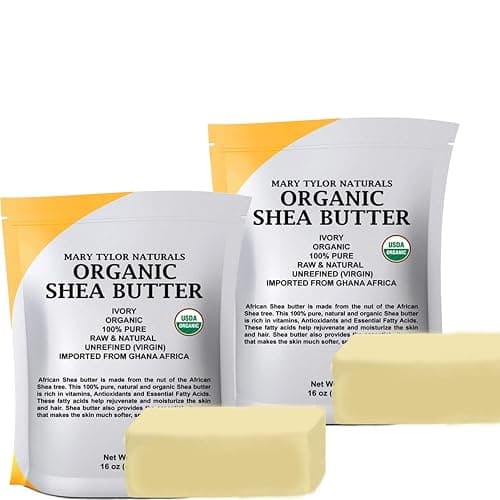 Mary Tylor Naturals Organic Shea butter 2 lb — USDA Certified Raw, Unrefined, Ivory From Ghana Africa — Great for Hair, Skin and DIY projects - Image 1