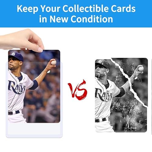 QTYORD 400Pcs Top Loaders for Cards (200Pcs Hard Plastic Card Holders & 200Pcs Penny Card Sleeves) 3" x 4" Toploaders, Card Protector Sleeves for Baseball Football Sports Cards, Standard Trading Cards thumbnail 6