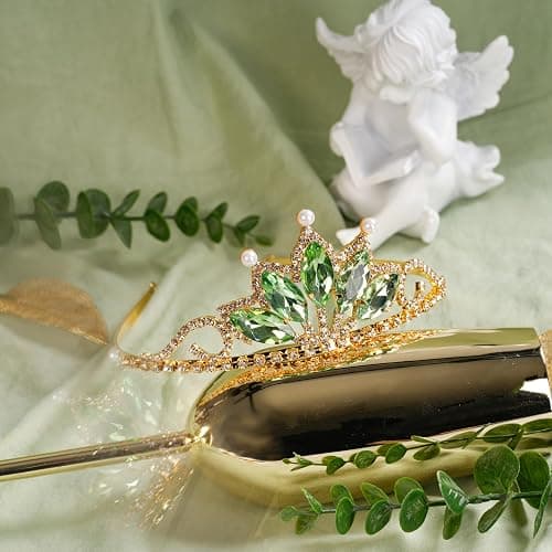FRTTVM Princess Tiana Tiaras and Necklace for Women Green Princess Tiana Crown Birthday Halloween Party Princess Tiana Accessories thumbnail 5
