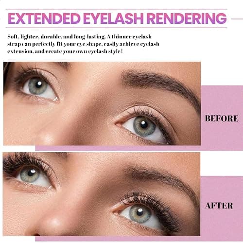 Qiveaory DIY Lash Extension Kit with 720pcs Lashes Clusters,1X/2X Magnification Compact Mirror with Light,Lash Bond and Seal,Eyelash Remover Tweezers Applicator Mascara Brush(10-18mm,30-60D Curl) thumbnail 8