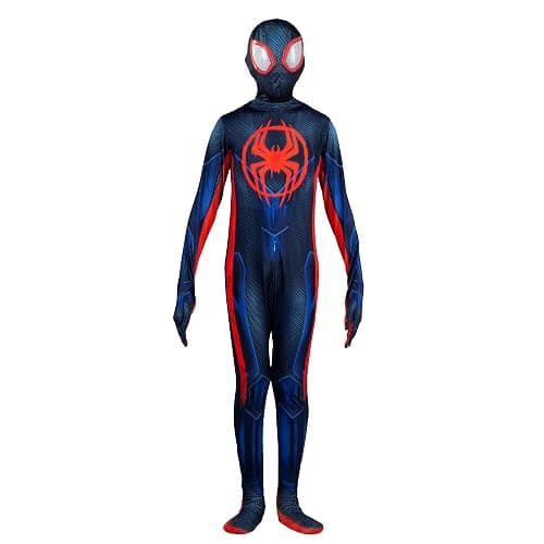Marvel Miles Morales: Spider-Man Official Youth Deluxe Zentai Costume - Stretch Spandex with Hidden Zippers and Wrist Slits thumbnail 3