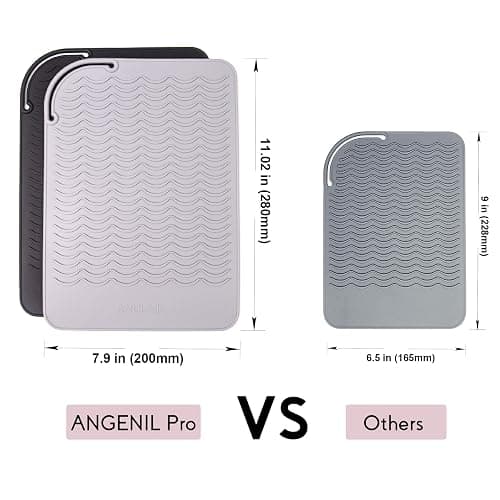 ANGENIL Pro Large Silicone Heat Resistant Mat for Curling Irons, Titanium Ceramic Flat Iron Hair Straightener and Hair Curler for Hot Hair Tools Mat Pouch 2-in-1, Iron Scald Accessories, 11.02" x 7.9" thumbnail 5