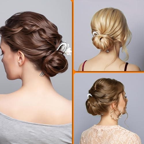 BEoffer French Hair Pin 3PCS Metal Hair Pins for Women Elegant French Twists, Buns and Updos with No Hair Damage, U-shaped French Pin Great Hold and Comfortable Keeps Hair in Place (Gold Black Silver) thumbnail 3