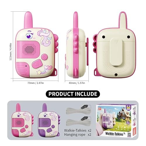 Walkie Talkies Toys for Girls:Unicorn Toys 2 Pack Birthday Gifts for 3 4 5-7 8 Year Old Girls Toy for 4 5 6 7 8-10 Year Old Camping Outdoor Games,Christmas Stocking Stuffers for Girls Kids thumbnail 2