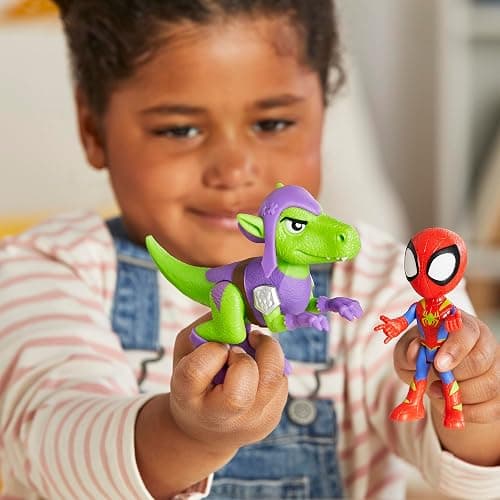 Marvel Spidey and His Amazing Friends Dino-Webs, Spidey and Goblin Raptor Action Figures Set, Super Hero Toys for Boys and Girls Ages 3 and Up thumbnail 5