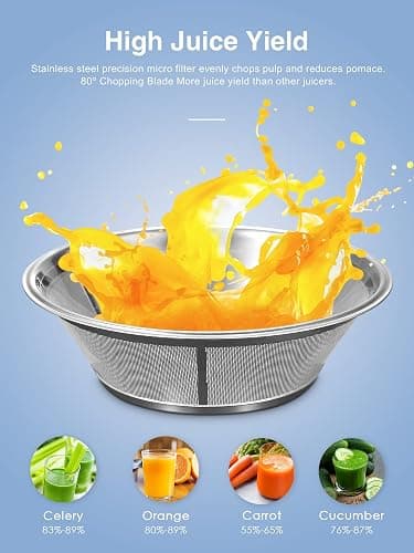 Juicer, Reemix Centrifugal Juicer Machines Whole Fruit and Vegetable, 3-inch Wide Mouth Juicer Extractor with 2 Speeds, Brush Included Easy to Clean (Black, 500W) thumbnail 8