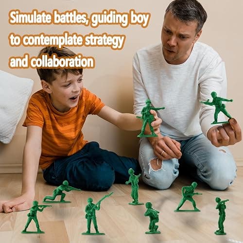HAPTIME Toys for Boys, Toy Soldiers Set (50 pcs ) , Green Army Men Action Figures, Plastic Military Toys - Inspire Creative Play and Learning Adventures for Kids thumbnail 5