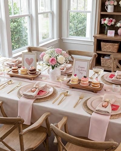 PULOTE 100PCS Pink Plastic Plates - Heavy Duty Pink and Gold Disposable for Party, Wedding, Valentines & Galentines Day, Include 50 Each (Dinner & Dessert) Plates thumbnail 4