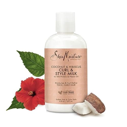 SheaMoisture Fair Trade Sulfate Free Coconut Hibiscus Curl & Style Milk with Silk Protein & Neem Oil For Thick, Defined, Curly Hair 8 oz - Milk thumbnail 10