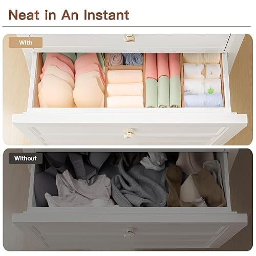 Criusia Drawer Organizer Clothes, 10 Pack Dresser Organizer for Baby Clothes, Underwear, Sock- Foldable Closet Organization and Storage Dividers Bins for Nursery, Bedroom (Brown) thumbnail 7