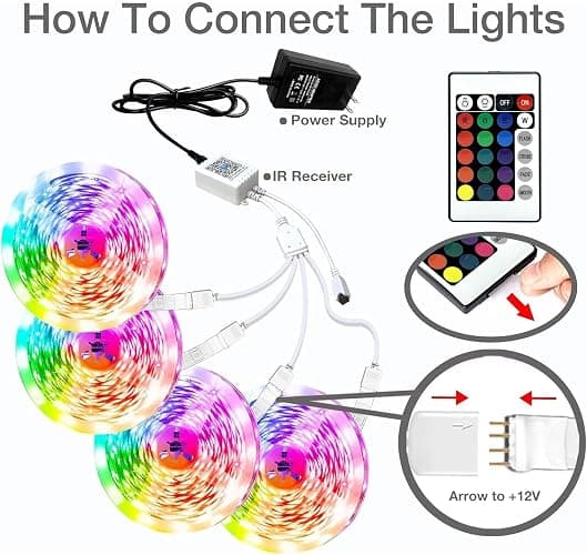 dalattin Led Lights for Bedroom 400ft, Smart Led Strip Lights with App Control Remote, RGB LED Light Strips, 24V Led Strip Lights for Room and Holiday Decoration(4 Rolls of 100ft) thumbnail 5