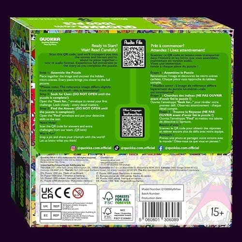 QUOKKA 1000 Piece Puzzle for Adults and Teens – Animal Bash Adult Jigsaw Puzzles with Hidden Secrets & Audio Story – Detailed Visual Puzzle Game for Focus & Relaxation with Twist – FSC Certified Gift thumbnail 8