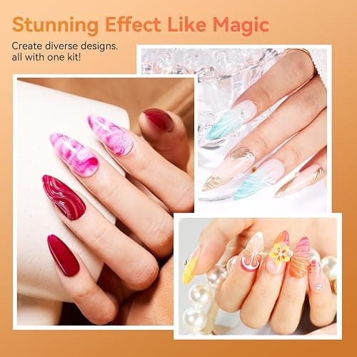 Makartt Blooming Gel & 3D Gel Nail Art Kit for DIY Nail Art Clear | Watercolor Marble Spreading Effect & 3D Drawing Molding Sculpture Gems and Decoration, UV LED Soak Off 15ml thumbnail 5