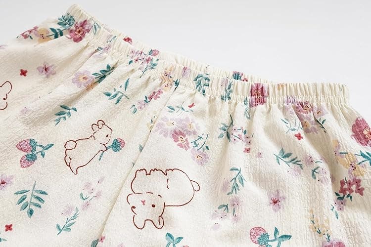 Vopmocld Big Girls Button Down Sleepwear Short Sleeve With Shorts 2PCS Pajama Sets Casual Lapel Loungewear Patterns Printed thumbnail 6